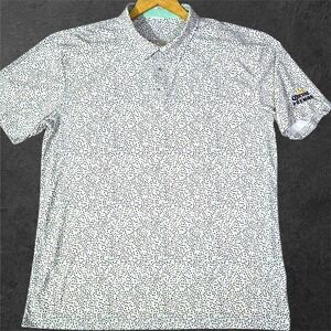 Swannies Men 2XL Golf Polo Shirt White Polka Dot Performance Corona Premier